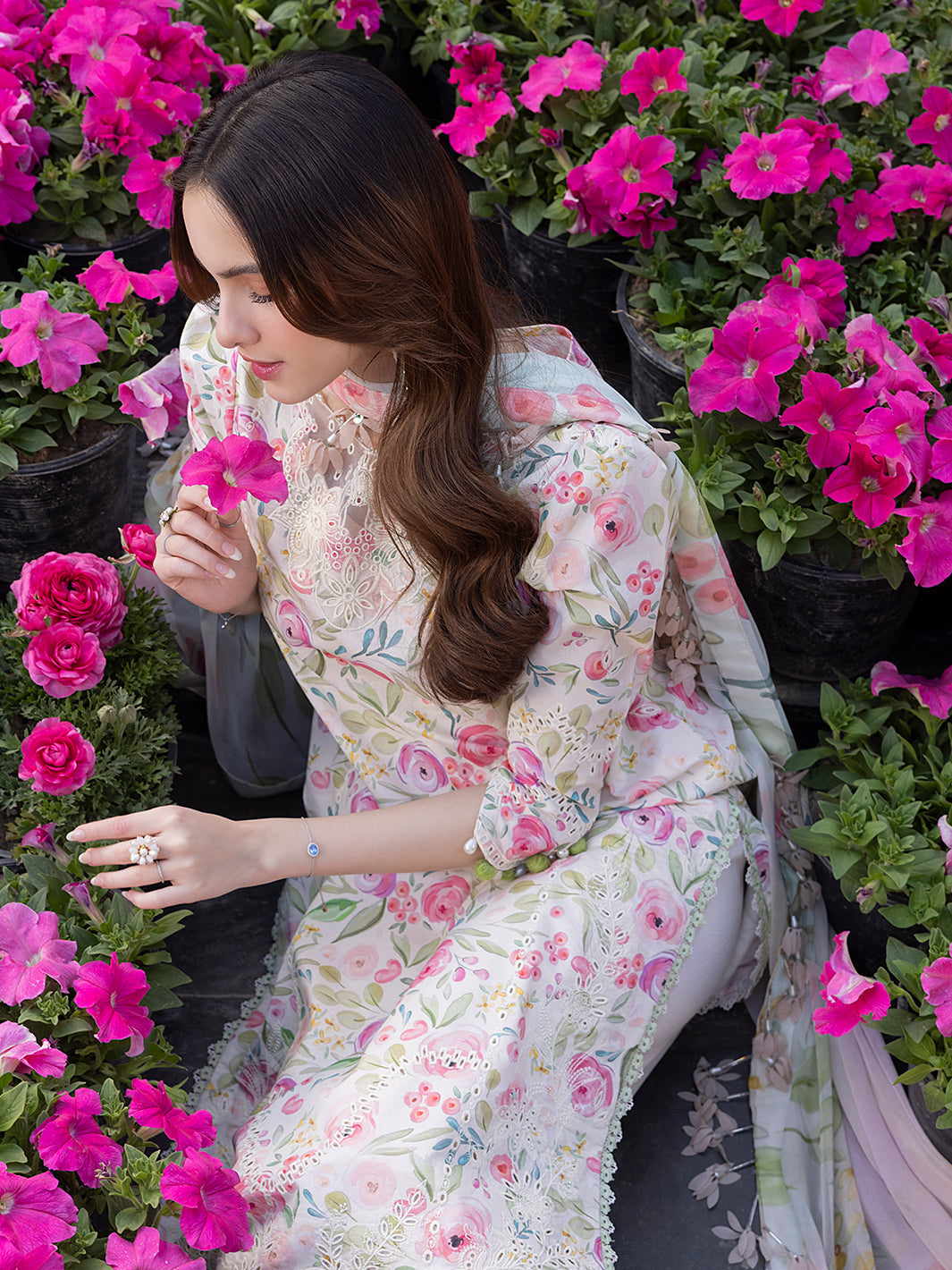 Aizal Lawn Embroidered Dress