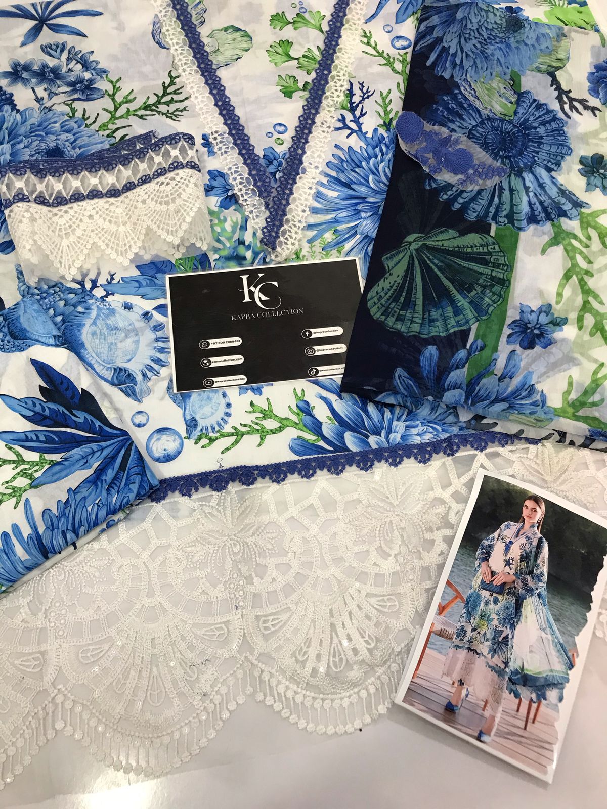 Lawn 3 piece unstitched printed suit - Kapra Collection