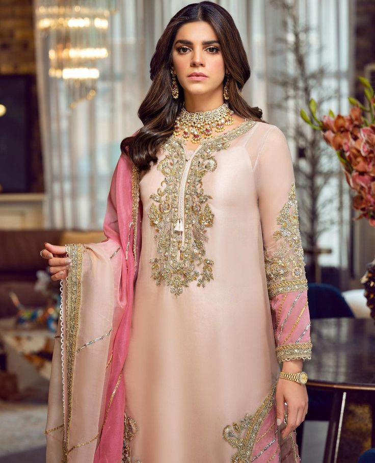 Sareen organza Embroidered unstitched Dress
