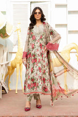 M print digital printed lawn unstitched suit - Kapra Collection