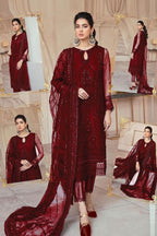 Mushq Mehron Net Formal Dress - Kapra Collection