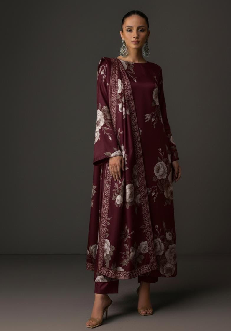 Shamoze Silk Digital Printed 3Piece Dress