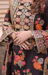 Aneela's Black Silk 3 Piece Dress