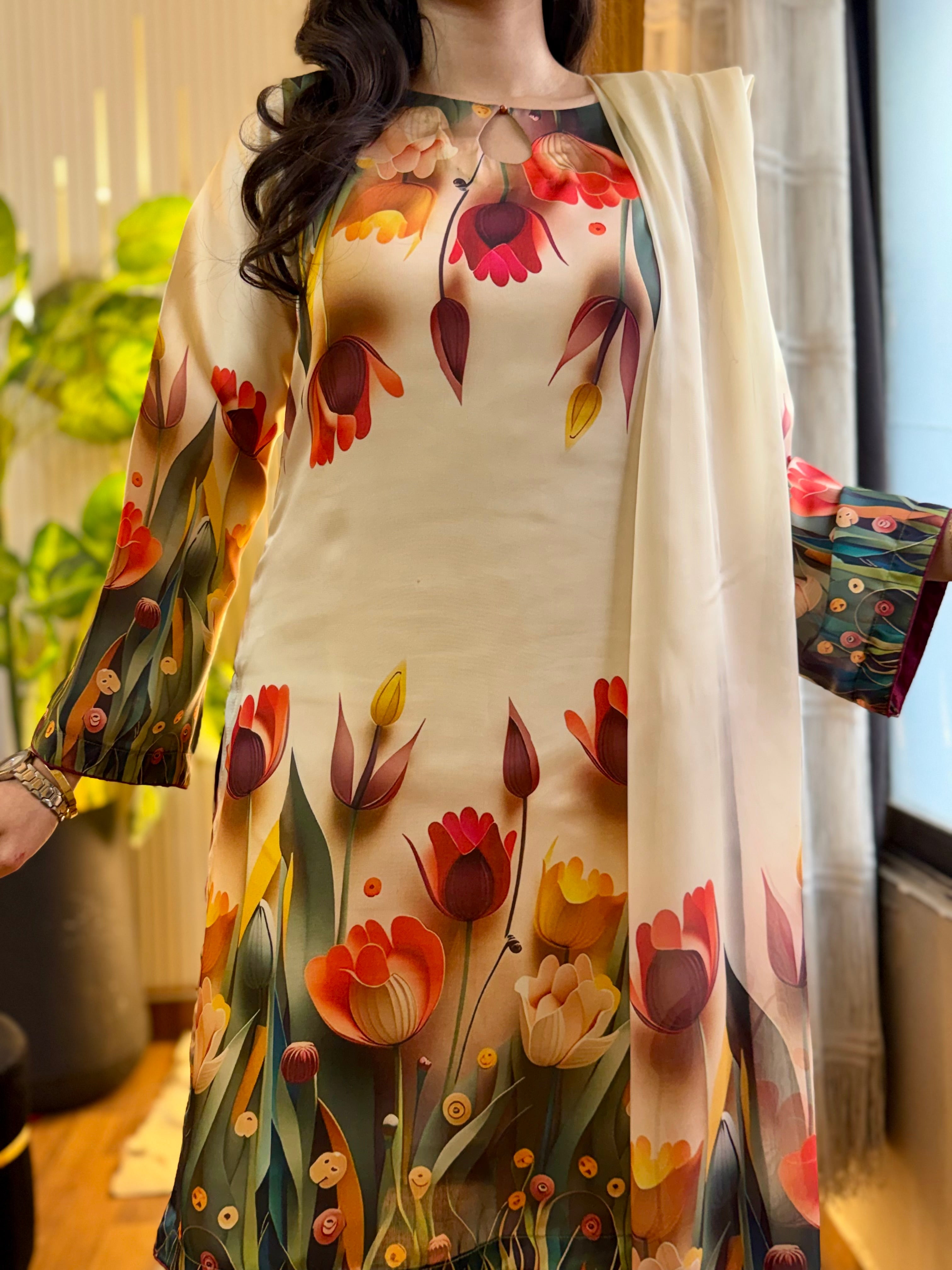 Digital Print Silk 3pcs (3D FLOWERS)