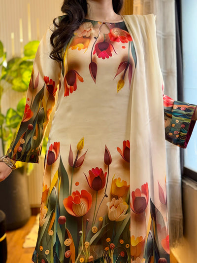 Digital Print Silk 3pcs (3D FLOWERS)