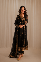 Sundas – Iznik Inspired Black Chiffon Suit