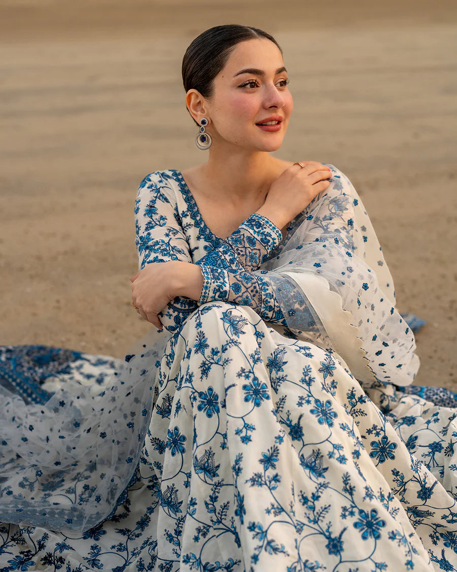 03-Piece Cotton Suit ( Maxi Style ) - Unstitched - Kapra Collection