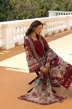 Kinza – Elaaf Inspired Maroon Lawn Suit
