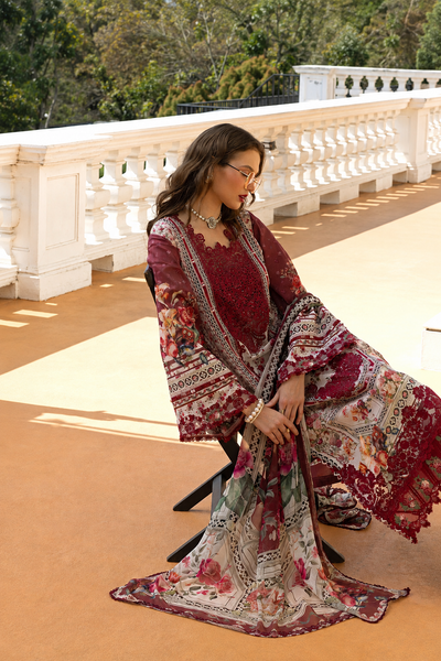Kinza – Elaaf Inspired Maroon Lawn Suit