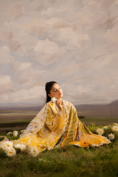Arooj – Mahnur Inspired Mustard Lawn Suit