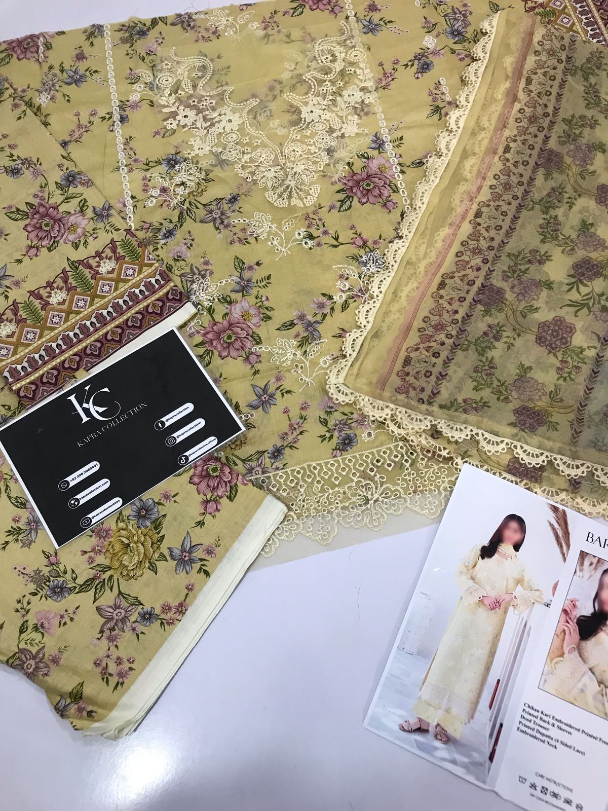 Lawn summer collection 3 piece unstitched digital printed suit - Kapra Collection