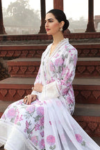 Unstitched Lawn Embroidered White Dress - Kapra Collection