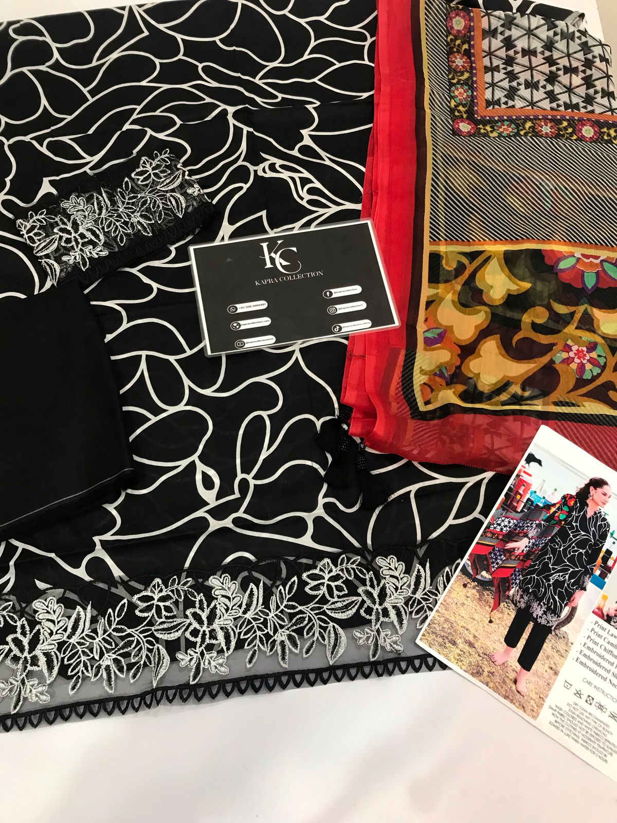 Lawn summer collection 3 piece unstitched digital printed suit - Kapra Collection