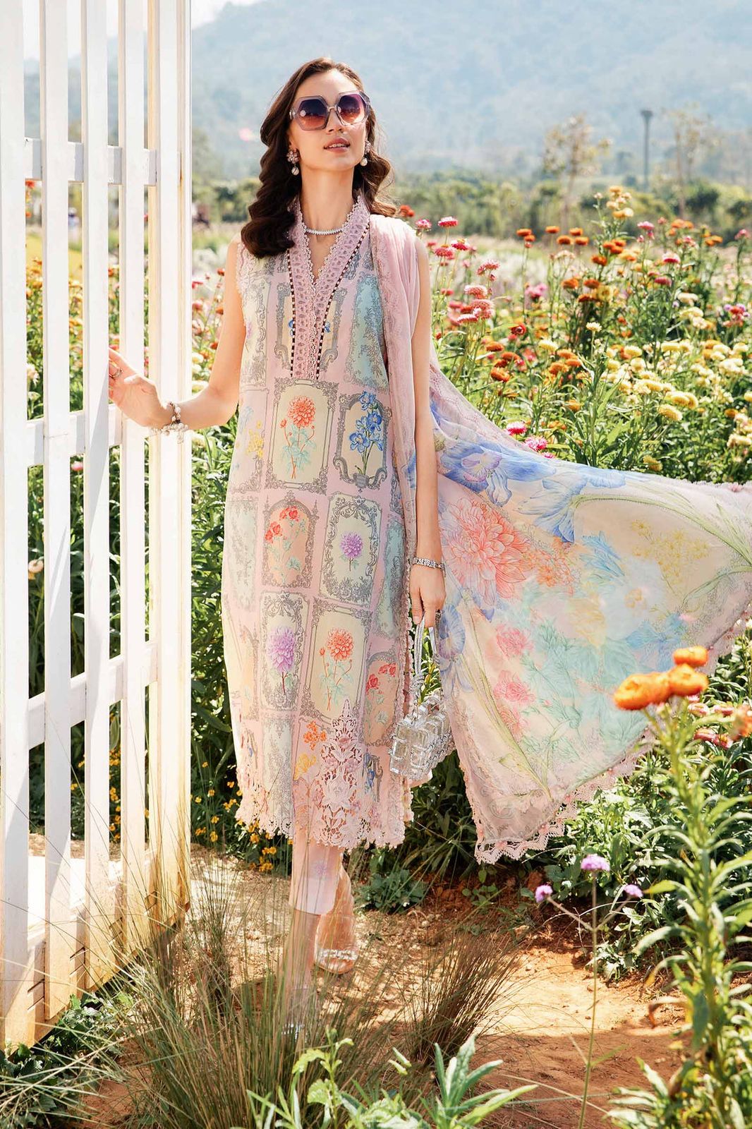 Lawn 3 piece unstitched printed suit - Kapra Collection