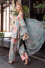 Maria b digital printed lawn unstitched suit - Kapra Collection