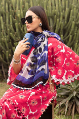Lawn m print summer collection 3 piece unstitched digital printed suit - Kapra Collection