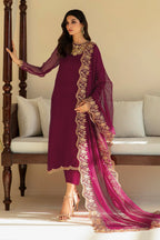 Baroque Inspired Rameen – Embroidered Chiffon 3 Piece Suit | Unstitched