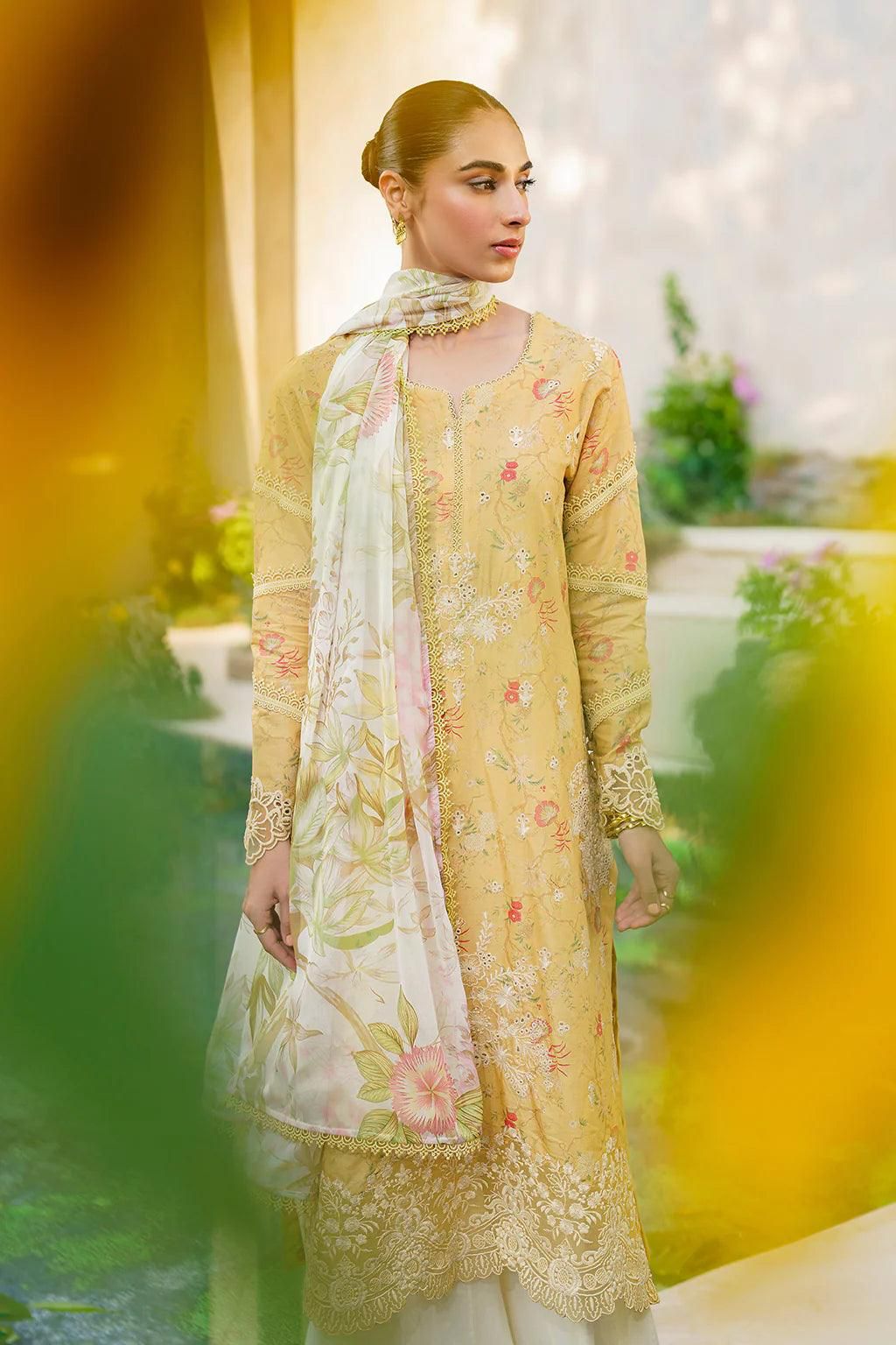 Lawn summer collection 3 piece unstitched digital printed suit - Kapra Collection