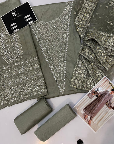 Lucent Raw Silk Grey - Kapra Collection