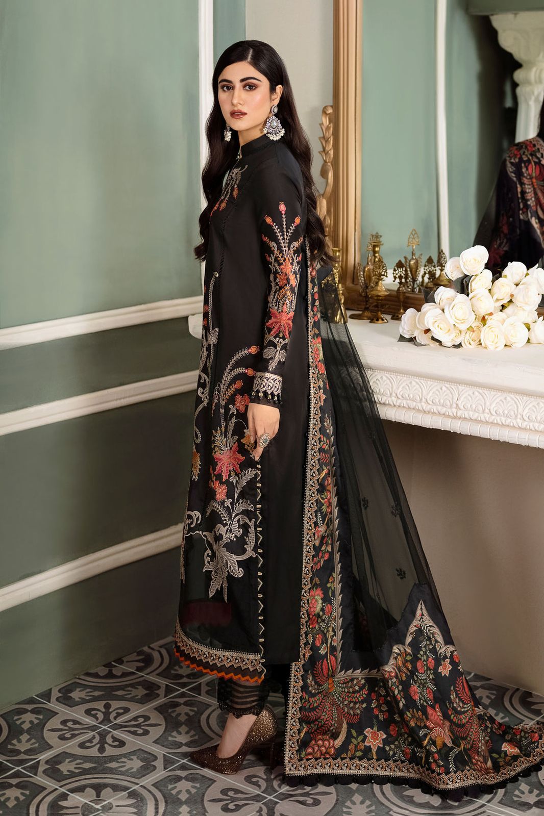 Luxury embroidered lawn collection replica unstitched - Kapra Collection