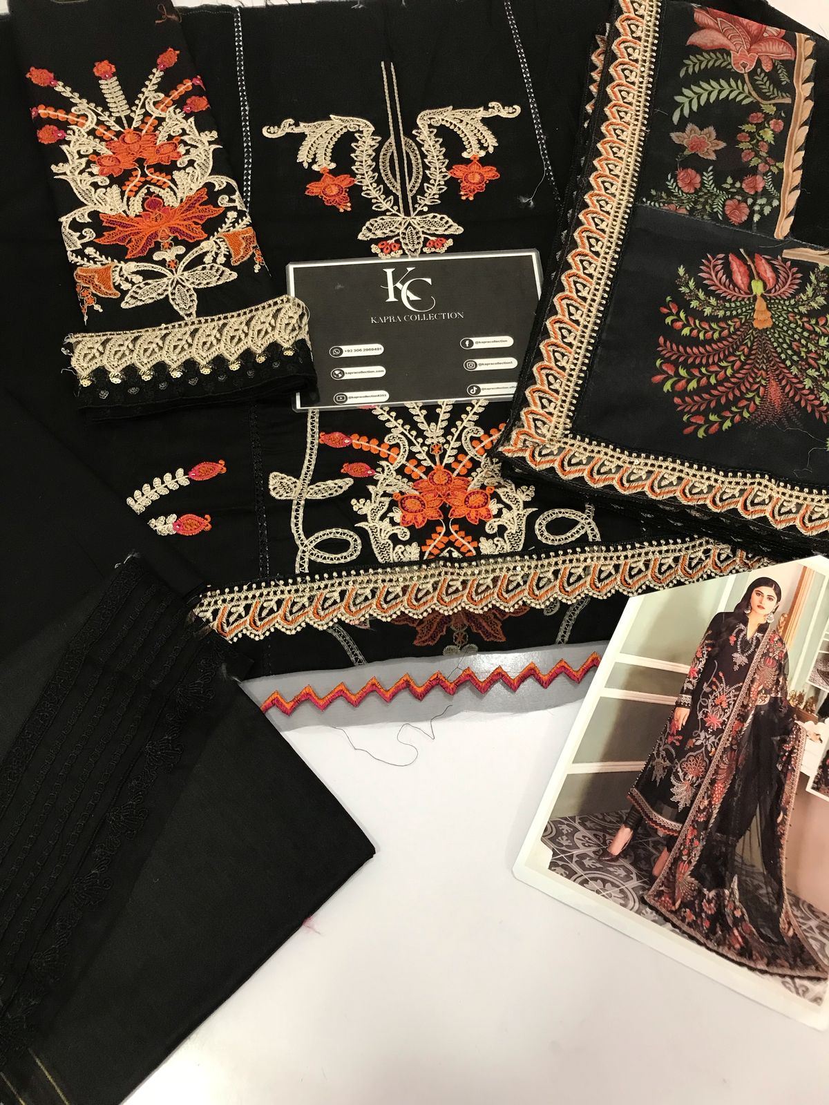 Luxury embroidered lawn collection replica unstitched - Kapra Collection