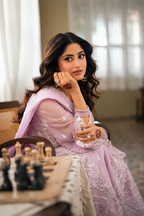 Afsheen – Blush Embroidered Chiffon Suit