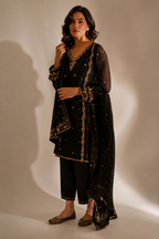 Sundas – Iznik Inspired Black Chiffon Suit