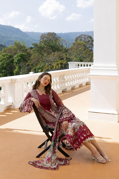 Kinza – Elaaf Inspired Maroon Lawn Suit