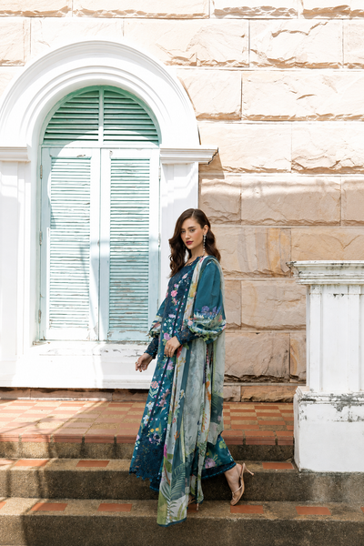 Anabia – Elaaf Inspired Teal Lawn Suit