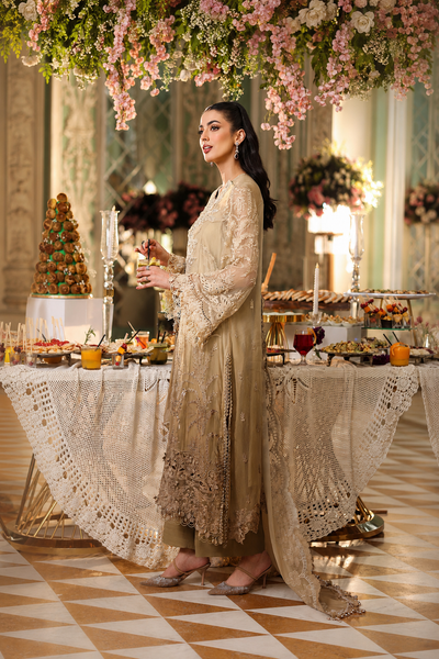 Sabeen – Maria.B Inspired Embroidered Chiffon 3 Piece Suit | Unstitched