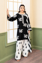 Zohra – Noir Ivory Embroidered Lawn Suit