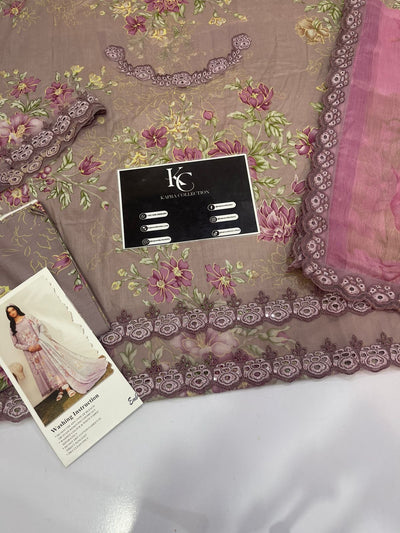 Purple Lawn 3Piece Digital Printed Unstitched Dress