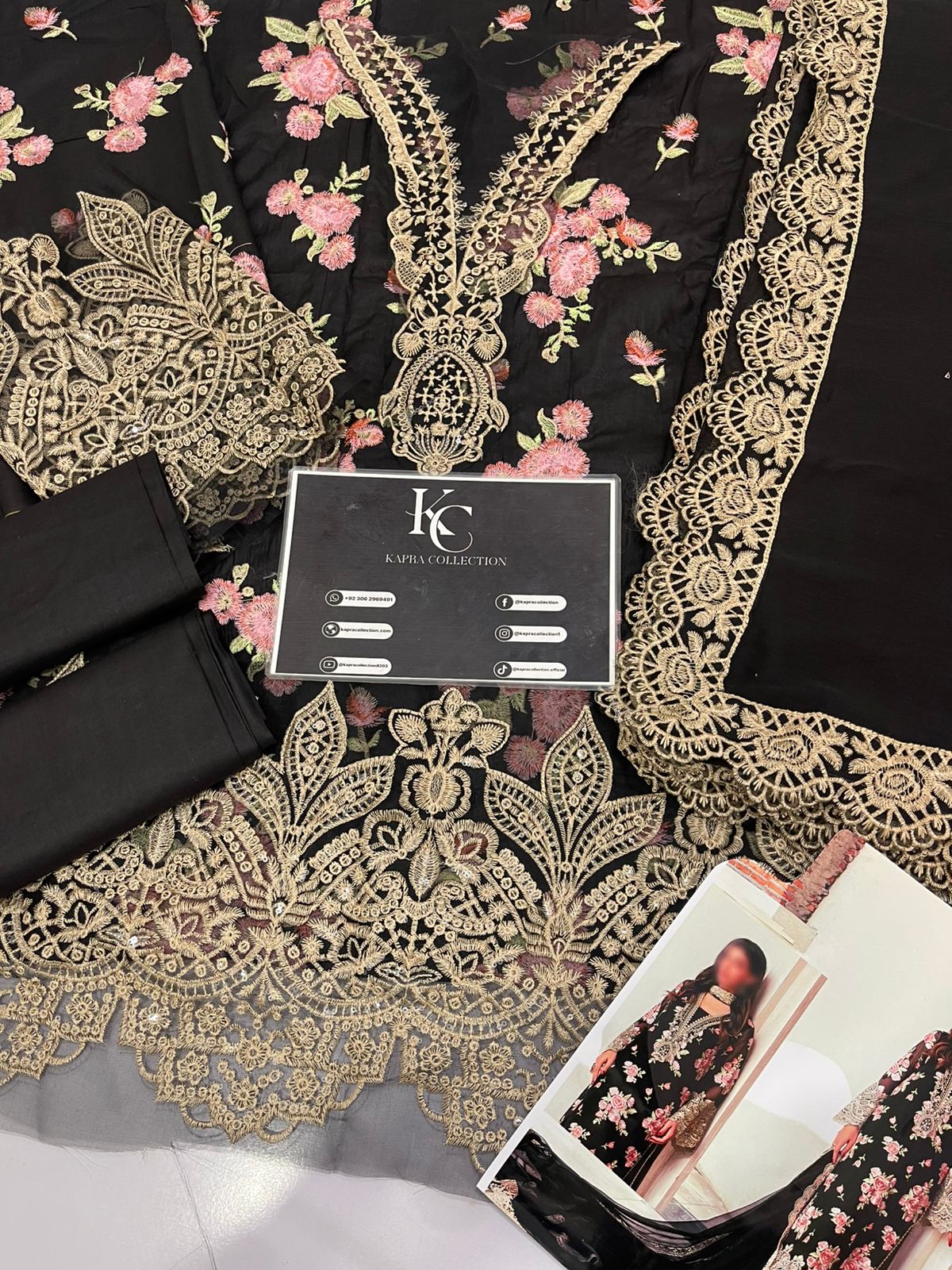 Zc black Luxury unstitched dress