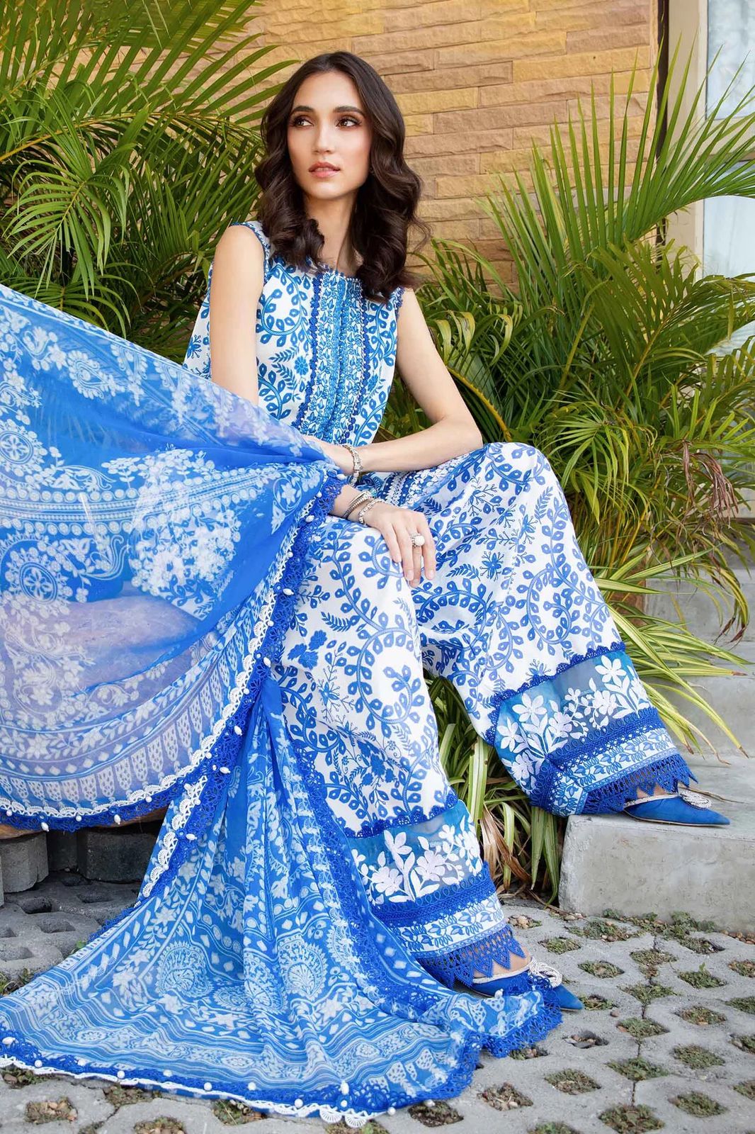 Lawn summer collection 3 piece unstitched digital printed suit - Kapra Collection