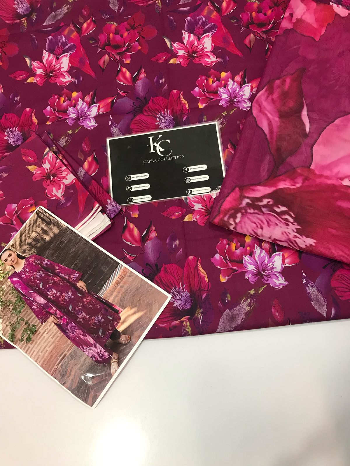 3-piece unstitched digital printed lawn suit typically refers to a traditional outfit set made from high-quality lawn fabric, - Kapra Collection