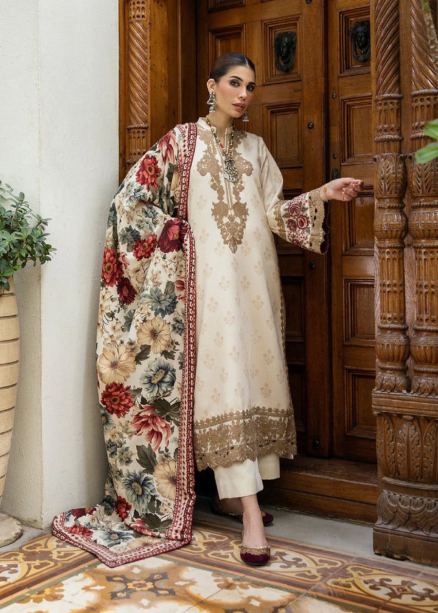 Zainab chottani printed lawn unstitched replica red flower - Kapra Collection