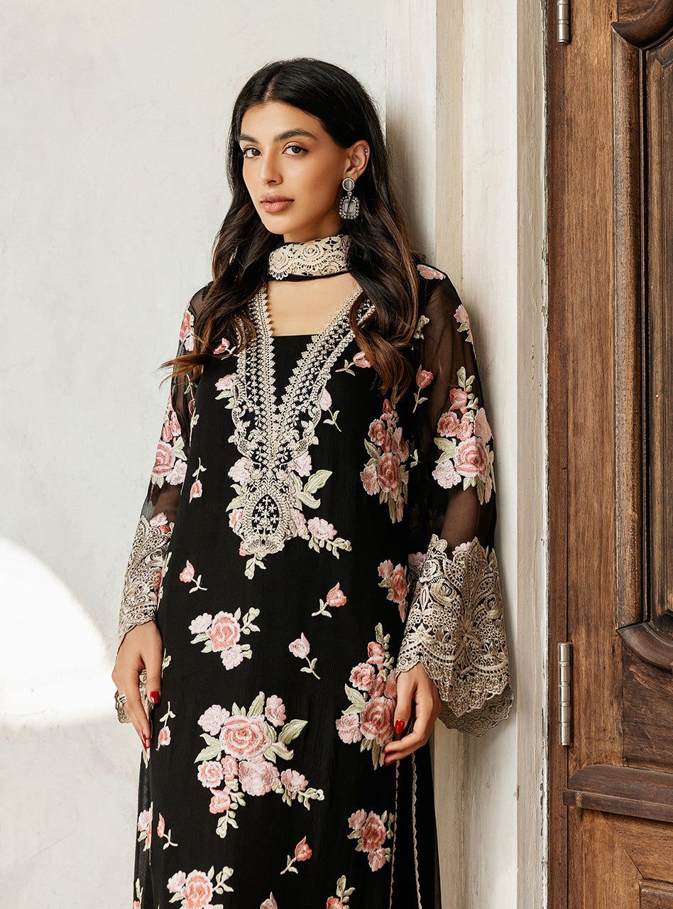 Zc black Luxury unstitched dress