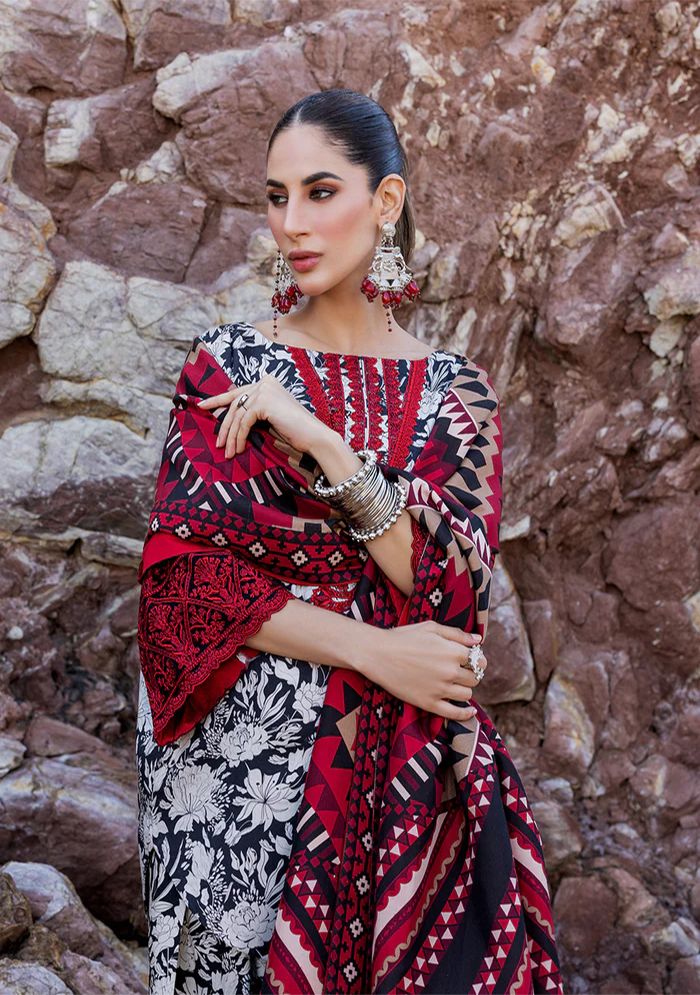 Lawn 3 piece unstitched printed suit - Kapra Collection