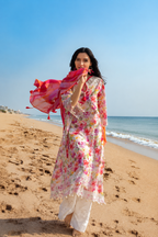 Zarwa – Gul Ahmed Inspired Lawn & Chiffon 3 Piece Suit | Unstitched