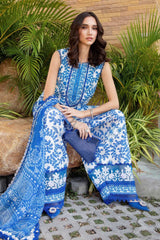 Lawn summer collection 3 piece unstitched digital printed suit - Kapra Collection