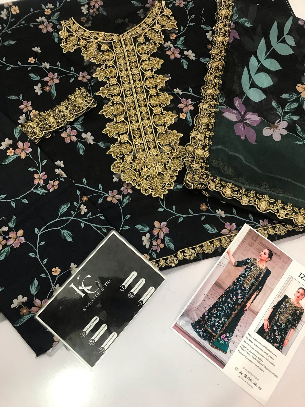 Luxury embroidered lawn summer  collection replica unstitched - Kapra Collection