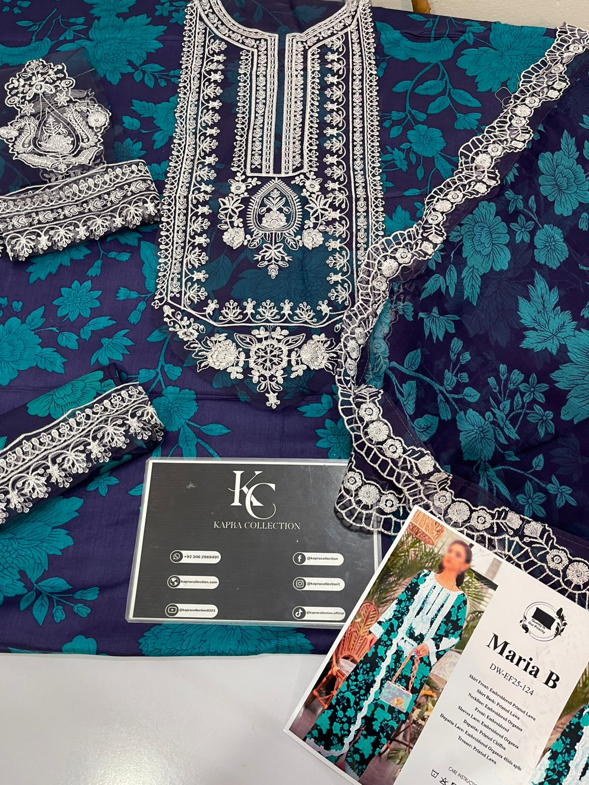 Maria b Lawn 3piece Unstitched  Digital Printed Dress
