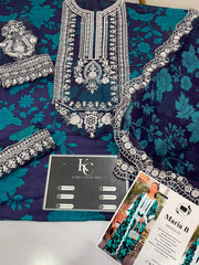 Maria b Lawn 3piece Unstitched  Digital Printed Dress
