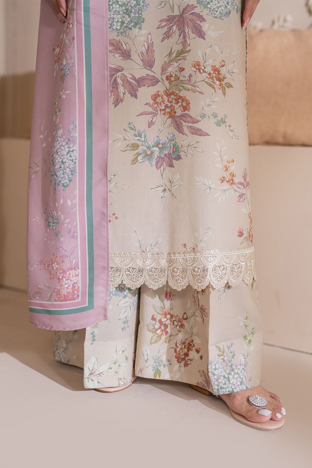 Lawn summer collection 3 piece unstitched digital printed suit - Kapra Collection