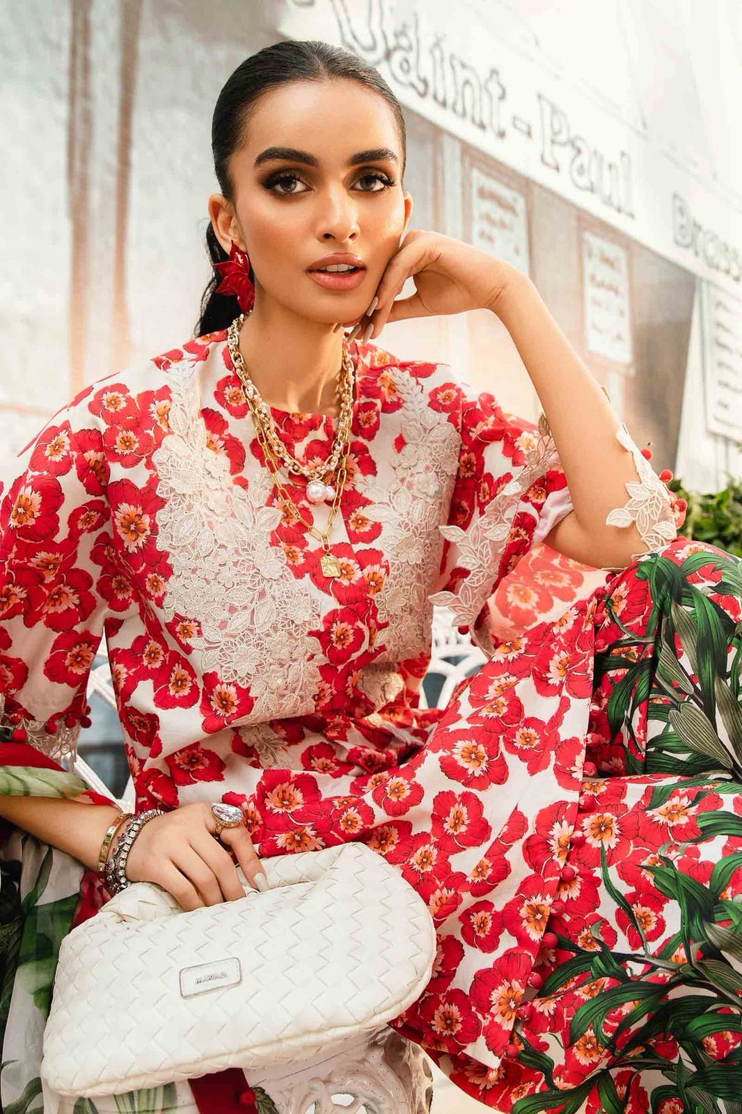 Lawn 3Piece Digital Printed Unstitched Dress - Kapra Collection