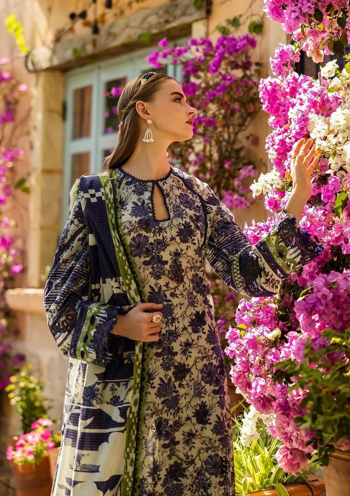 Elat premium lawn blue digital printed Dre’s