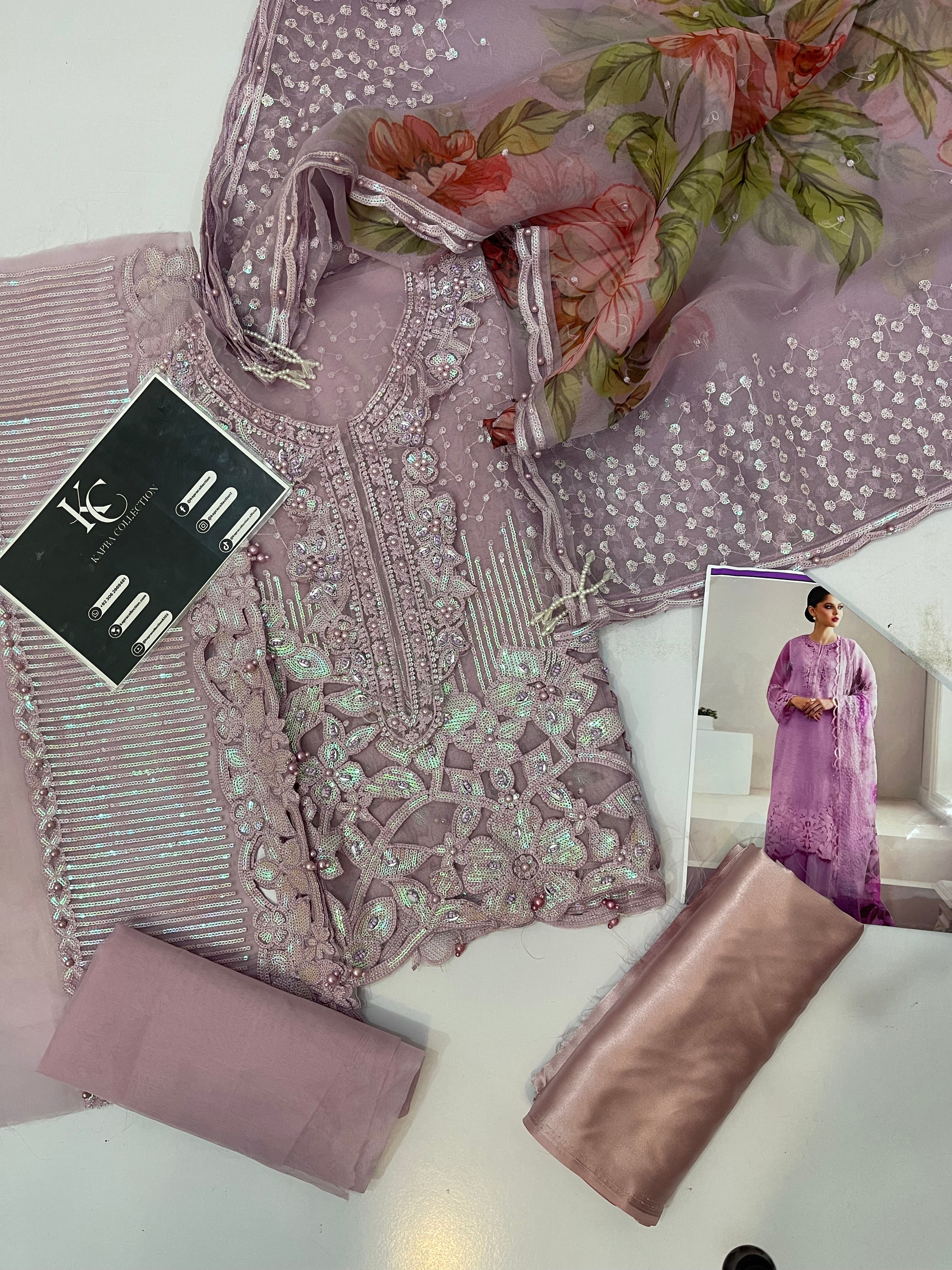 Baroque Luxury Organza Unstitched Dress