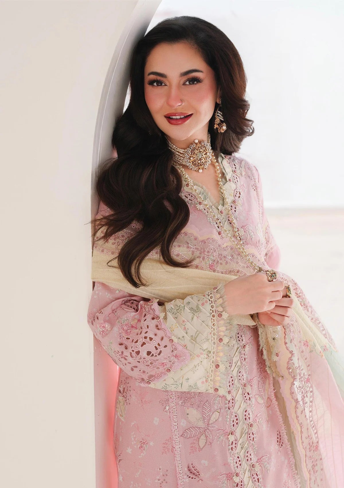 03-Piece Embroidered Lawn Suit With Jacquard Dupatta | Unstitched
