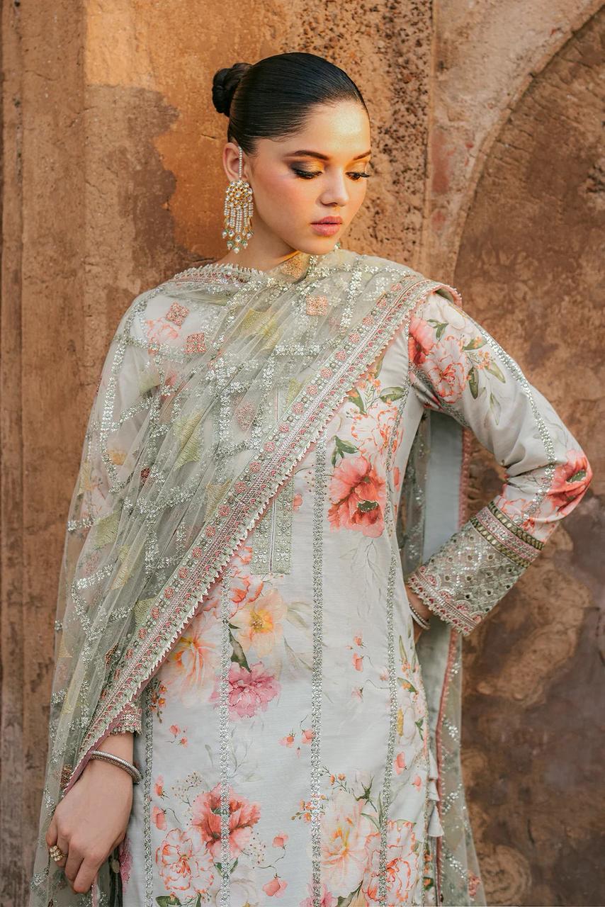 Iznik Lawn luxury Embroidered 3 piece Dres