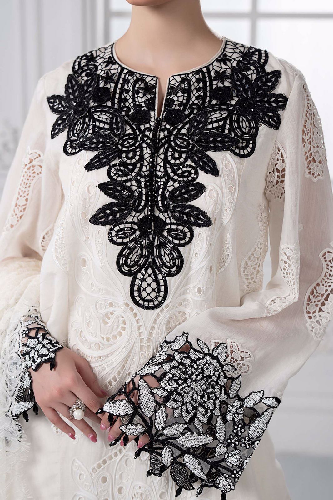 Maria b white chikan replica Dre’s - Kapra Collection